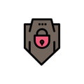 Internet, Password, Shield, Web Security,  Flat Color Icon. Vector icon banner Template Royalty Free Stock Photo