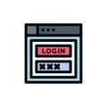 Internet, Password, Shield, Web Security,  Flat Color Icon. Vector icon banner Template Royalty Free Stock Photo