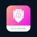 Internet, Password, Shield, Web Security, Mobile App Button. Android and IOS Glyph Version Royalty Free Stock Photo