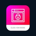 Internet, Password, Shield, Web Security, Mobile App Button. Android and IOS Line Version Royalty Free Stock Photo