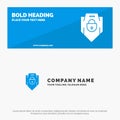 Internet, Password, Shield, Web Security, SOlid Icon Website Banner and Business Logo Template Royalty Free Stock Photo