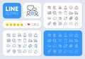 Internet pay, Fisherman and Dots message line icons for web app. Pictogram icon. App line icons. Vector
