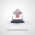 Internet Phishing, Account Hacking Attempt by Malicious Email - Hacker Activity, Data Theft, Hacked, Stolen Login Credentials Royalty Free Stock Photo