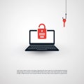 Internet Phishing, Account Hacking Attempt by Malicious Email - Hacker Activity, Data Theft, Hacked, Stolen Login Credentials Royalty Free Stock Photo