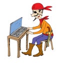 Internet pirate, cartoon