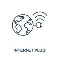 Internet Plug line icon. Element sign from networking collection. Internet Plug outline icon sign for web design