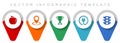 Internet pointer collection, miscellaneous icons such as apple, colorful, cup, plug and traffic lights, flat design vector