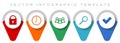 Internet pointer collection, miscellaneous icons such as padlock, watch, people, lens and vote, flat design vector infographic