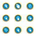 Internet pressing icons set, flat style Royalty Free Stock Photo