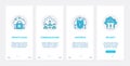 Internet privacy communication, antivirus security UX, UI mobile app page screen set