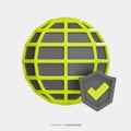 Internet Protection 3D Rendering Icon Illustration