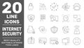 Internet Protection line icon set. Collection of high quality black outline logo for web site design and mobile apps. Vector Royalty Free Stock Photo