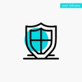 Internet, Protection, Safety, Security, Shield turquoise highlight circle point Vector icon