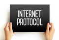 Internet Protocol - network layer communications protocol in the Internet protocol suite for relaying datagrams across network