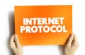 Internet Protocol - network layer communications protocol in the Internet protocol suite for relaying datagrams across network