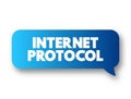 Internet Protocol - network layer communications protocol in the Internet protocol suite for relaying datagrams across network Royalty Free Stock Photo