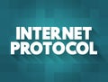 Internet Protocol - network layer communications protocol in the Internet protocol suite for relaying datagrams across network Royalty Free Stock Photo