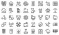 Internet provider icons set, outline style Royalty Free Stock Photo