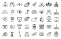 Internet provider icons set outline vector. Host service Royalty Free Stock Photo
