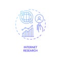 Internet research blue gradient concept icon