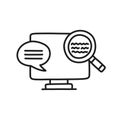 Internet research doodle icon, vector color line illustration Royalty Free Stock Photo