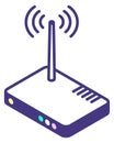 Internet router icon. Wireless modem isometric symbol