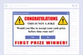 Internet scam fake banner