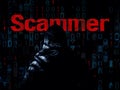 Internet scammer or thief. Hacker attack, virus infected software. Generative AI