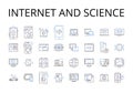 Internet and science line icons collection. nternet, Web, Net, Cyberspace, Online, Digital world, Information