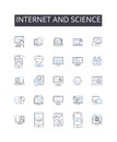 Internet and science line icons collection. nternet, Web, Net, Cyberspace, Online, Digital world, Information