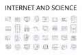 Internet and science line icons collection. nternet, Web, Net, Cyberspace, Online, Digital world, Information