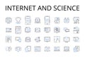 Internet and science line icons collection. nternet, Web, Net, Cyberspace, Online, Digital world, Information