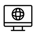 Internet screen vector thin line icon Royalty Free Stock Photo