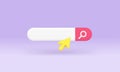 Internet search engine optimization SEO bar cursor information browsing research 3d icon vector Royalty Free Stock Photo
