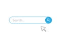 Internet search frame with pointer isolated vector web element. Web site icon. Concept website template. Bar menu design
