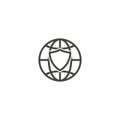 Internet secure, world protect, website security icon Royalty Free Stock Photo