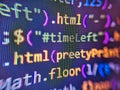 Internet securit. Programming concept pattern. Programming code abstract screen. Developer software programming code. Closeup Royalty Free Stock Photo