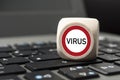 Internet security and anti virus protection with cubes, dice Royalty Free Stock Photo