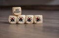 Internet security and anti virus protection with cubes, dice Royalty Free Stock Photo