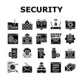 Internet Security Collection Icons Set Vector