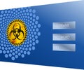 Internet security concept, computer virus, hacking warning alarm sign
