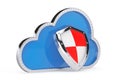 Internet Security Concept. 3d Cloud with Protection Shield Royalty Free Stock Photo