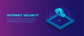 Internet security connection banner design. Abstract technology computer processor encryption. Royalty Free Stock Photo