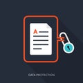 Internet security and data protection concept flat design Royalty Free Stock Photo