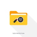 Internet security and data protection concept flat design Royalty Free Stock Photo