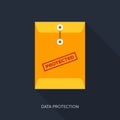 Internet security and data protection concept flat design Royalty Free Stock Photo