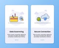 Internet security data scamming and secure connection onboarding template for mobile ui app design Royalty Free Stock Photo