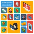 Internet Security Decorative Isometric Icons