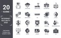 internet.security.and icon set. include creative elements as proxy server, phishing, file sharing, web cookies, malware, trojan