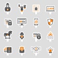 Internet Security Icon Sticker Set Royalty Free Stock Photo